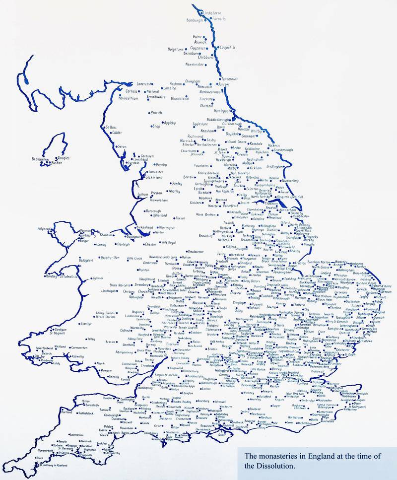 Historic map of English monasteries